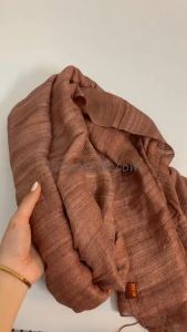 Khăn quàng cổ chất liệu đũi 100% silk màu nâu mềm mại & ấm áp dùng cho cả nam và nữ