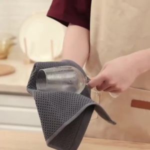 6PCS No Trace Honeycomb Absorbent Dish Tableware Kitchen Rag Towel Glass Cleaning Cleaning Tool Towel