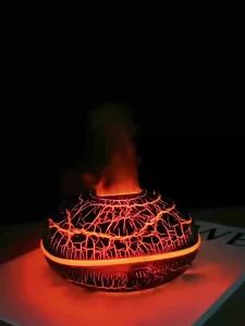 Portable Flame Aroma Diffuser Ultrasonic Essential Oil Humidifier LED Fire Night Light Quiet Mist Maker Home Decoration Gift