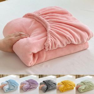 Soft Plush Warm Mattress Cover Winter Velvet Material Fitted Sheet Thickened Warm Bed Cover Mattress Protector Multiple Sizes