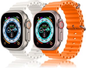 Ocean Strap for Apple Watch Strap 49mm 45mm 44mm 41mm 40mm 42mm 38mm Women Men iWatch Ocean Band Silicone Sport Loop for Apple Watch Ultra Series 8 7 6 5 4 3 2 1 Series SE SE2