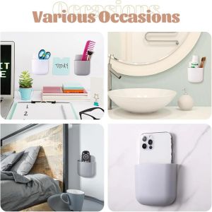 New Wall Mounted Storage Box Mobile Phone Plug Holder Stand Rack Remote Control Storage Organizer Case For Air Conditioner TV--*