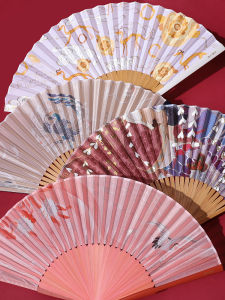 Shaanxi History Museum Creative Cultural Fan Graduation Gift Portable Female Style Retro Hanfu Souvenir Fan Art Craft Fan