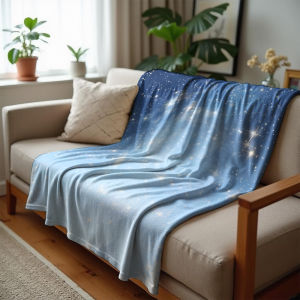 Beast Kingdom | Starry Night Curling Wave Soft Flannel Blanket Breathable Warm Throw for Office Car Sofa Kids Room Birthday Xmas Gift