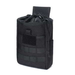 Outdoor Tactical Foldable Trash Bag Tool Storage Pouch Portable Miscellaneous Bag Molle Expansion Waist Bag for Men
