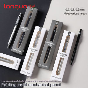 Languo Automatic Mechanical Pencil With Eraser Metal for Sketch Art Drawing Drafting Engineering Automatic Pencil 0.3/0.5/0.7mm