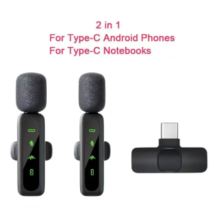 Kebidumei | KEBIDUMEI Wireless Lavalier Microphone Type-C Port Professional For Smartphones Computers and Cameras Plug and Play