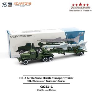 XCARTOYS | Alloy Model Car Toy Red 2 Ground-to-Air Missile Transporter