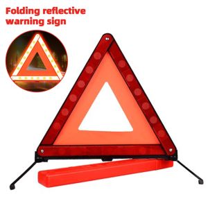 Car Emergency Breakdown Warning Triangle Red Reflective Road Safety Hazard Car Tripod Portable Foldable Stop Sign Reflector