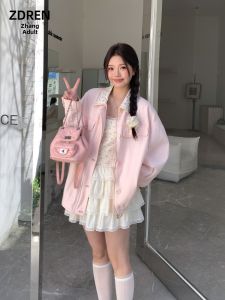 ZHANGDAREN | Đồ Bộ Dáng Ôm Kích Cỡ Lớn Phong Cách Hàn Quốc Ngọt Ngào Đồ Thu