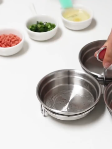 17KM Egg Cooker 3-in-1 Stainless Steel Egg Steamer Heart-Shaped Omelette Mold Kitchen Cooking Tool