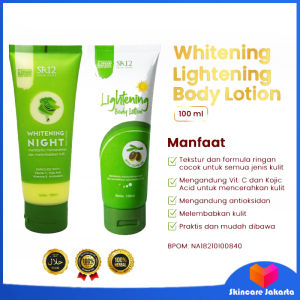 Whitening Night Body Lotion SR12 With Sakura Fragrance Series Losion Pemutih Badan dengan VIT C dan Antioksidan Melembabkan Mencerahkan Menghaluskan & Meregenerasi Sel kulit