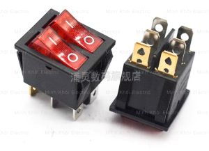 Công tắc bập bênh đôi có đèncông tắc tắt bật KCD6 15A 6 châncông tắc đôi bập bênhcông tắc nguồncông tắc on offcông tắc thanh truyền công tắc bật tắt on off
