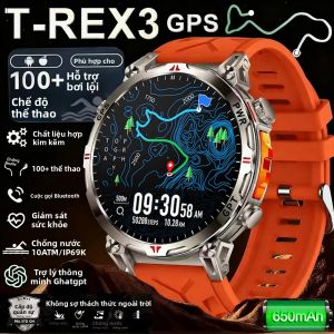 Đồng Hồ Thông Minh Quân Sự T-Rex3 Ultra 2025 Tích Hợp GPS La Bàn Đo Độ Cao Áp Kế Chống Nước 5ATM Pin 650mAh Dây Đeo Thể Thao Dành Cho Nam