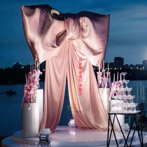 Vải Satin Lụa Hồng Thắt Nút Bướm Trang Trọng Cho Lễ Cưới Vải Lụa Mềm Mại Và Bóng Mịn Cho Đồ Thủ Công DIY