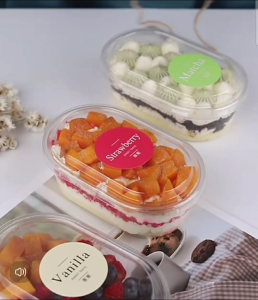 [10 PCS] Mika Pudding Wadah Cup Oval Tempat Dessert Box Korean Kotak Transparan Cake Puding Tiramisu