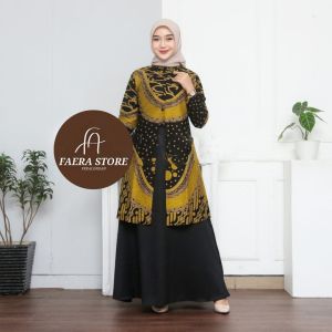 Gamis batik modern motif padma gamis untuk lebaran gamis kombinasi terbaru gamis batik murah gamis busui