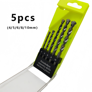 5Pcs Masonry Drill Bit Set 4‑10mm Carbide Tip Concrete Drill Bits for Brick Stone Tile Wall Masonry Drilling Tool