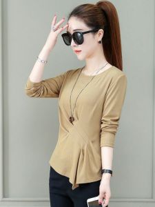 Irregular Long Sleeve T-shirt for Women Stylish Cover up Base Layer Pretty Top Health Ring Sport Jewelry Lofint Brand
