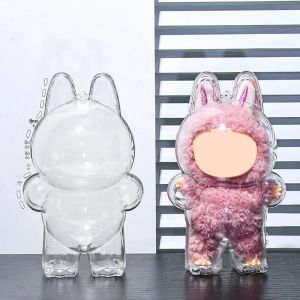 ​ ฝาครอบป้องกันโปร่งใสสำหรับตุ๊กตาแบบพกพาจอแสดงผลกล่องตุ๊กตาป้องกันฝุ่นกล่องเก็บป๊อปมาร์ท บับเบิ้ลมาร์ทตุ๊กตาอุปกรณ์เสริม