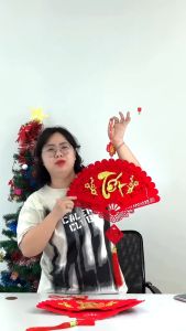 Đồ trang trí treo tường Khánh quạt trang trí Tết Nguyên Đán Tết Nguyên Đán Chúc may mắn Tết Nguyên Đán
