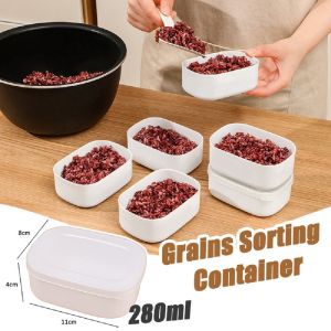 280ml Grains Rice Sub Packaging Fresh-keeping Box Frozen Heated Microwave Oven Vegetable Fruit Separate Packaging Sorting Container Kitchen Tools