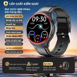 Đồng Hồ Thông Minh Sức Khỏe Mới 2025 Dành Cho Nam Giới - Đo Huyết Áp Nhịp Tim Giấc Ngủ Hỗ Trợ Gọi Bluetooth Màn Hình AMOLED