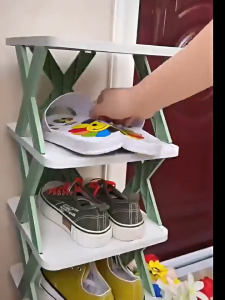 ⭐จัดส่ง 24 ชั่วโมง⭐ 2-8 ชั้น ชั้นวางรองเท้า พร้อมส่ง ชั้นวางรองเท้า ชั้นวางของ แบบ DIY รูปตัวX 2-8ชั้นมีให้เลือก 8สี