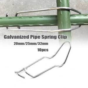 10Pcs Galvanized Greenhouse Pipe Spring Clip Spring Steel Pipe Clip