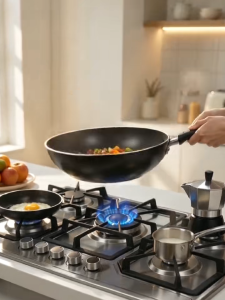 5 Burner Built‑in Gas Cooktop Stainless Steel Surface Safety Fire Protection Cast Iron Pan Support Easy To Clean Gas Hob for LPG