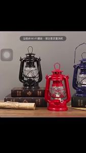 R Outdoor แคมป์ปิ้งโคมไฟน้ำมันก๊าดแบบพกพาสีบรอนซ์ตะเกียงน้ำมัน Vintage Photo Props Outdoor Camping Lights