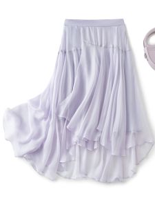 XMO | Purple Elegant Silk A-line Summer Dress