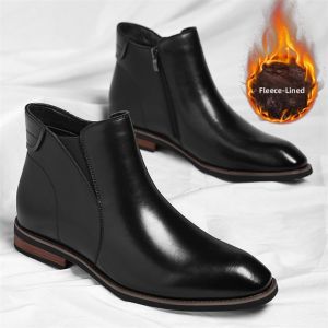 NUDANLAI | Chelsea Boots Leather Boots Pointed Toe Business Mens Boots