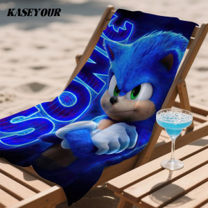 Anime Sonic Pattern Quick Drying Bath Towel Microfiber beach towel light weight swimming camping yoga beach out