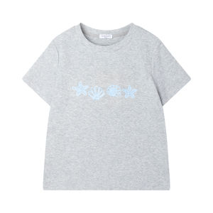 MUCMUKN | Cool Texture Cotton With Shell Strap And Embroidery Girls Short Sleeve Tshirt