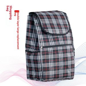 Oxford Cloth Shopping Cart Bag Large Double Layer Thickened Waterproof Vegetable Buying Car Replacement Bag Portable Grocery Cart
