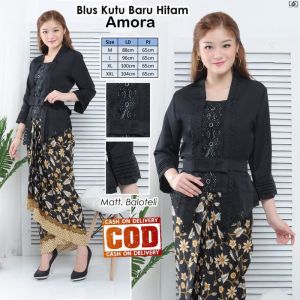 Atasan Kebaya Kutubaru Modern Warna Hitam / Kebaya Wisuda Elegan Model Bali / Kebaya Kartini Moderen Akad Amora