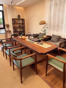 New Chinese Style Tea Table And Chair Set Black Walnut Solid Wood Furniture for Drinking Tea And Removing Living Room