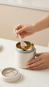 MIZONA 500ml Thermal Food Cup For Hot And Cold Food 304 Stainless Steel With Spoon Vacuum Leak Proof Insulated Lunch Container Cawan Sup Termal Berpenebat Haba