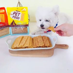 Furiri 100g 400g Pet Dog Food Premium Dried Thin Slice Chicken Crispy Vegetable Chicken Dog Food Treats Snacks