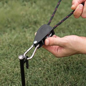 1 Set Tent Fixed Buckle Pulley Tensioner Adjustable Rope Fastener Ratchet Hangers Lights Lifting Camping Awning Wind Rope