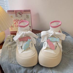 Giày Thể Thao Đế Dày Đế Xuồng Mũi Tròn Tăng Chiều Cao Cho Bé Gái Mùa Xuân Thu Phong Cách Mới Giày Thể Thao Đế Xuồng PU