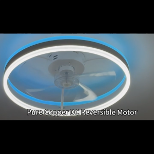TRANYTON 50CM 55W Flush Mount Ceiling Fan Light 3Color+RGB Dimmable LED Fan Lamp Reversible DC Motor 6 Speed Ultra Quiet Ceiling Fan With Remote & APP Control for Bedroom Kids Room Gaming Room