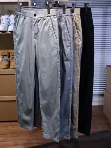 2026 New Summer Thin Mens Ankle Length Casual Pants Breathable Cotton Tapered Trousers Work Chino Khaki Baggy Harem Pants Male
