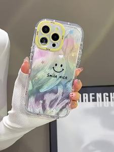 Case For iPhone 16 Pro Max iPhone15 14 13 Soft Anti-drop soft case colorful Shining smiling face Rainbow clouds pattern summer iPhone11 iPhone13promax