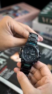 Jam Tangan Pria Casio G-Shock MTG-B3000BD-1A2 Analog-Digital Black Dial Black Stainless Steel Band