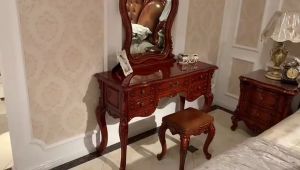 BÀN TRANG ĐIỂM GỖ GÕ ĐỎ  TÂN CỔ ĐIỂN HÀNG NHẬP KHẨU CAO CẤP 910GG