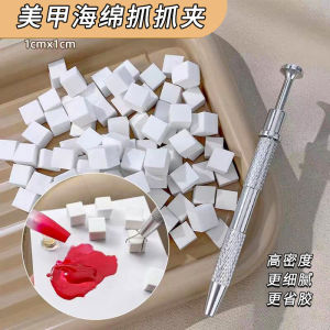 High Density Nail Art Gradient Blending Sponge Makeup Brush Powder Puff Cheek Blush Holder Clip Nail Beauty Tool