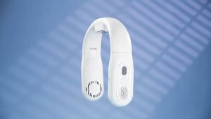 Kipas Angin Portable Leher 3000mAh 3-Speed LED Display Melipat Neck Fan