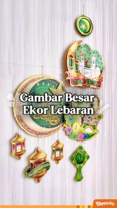 Hiasan Dinding Gantung Lebaran | Dekorasi Idul Fitri Bulan Bintang | Lentera Islami
